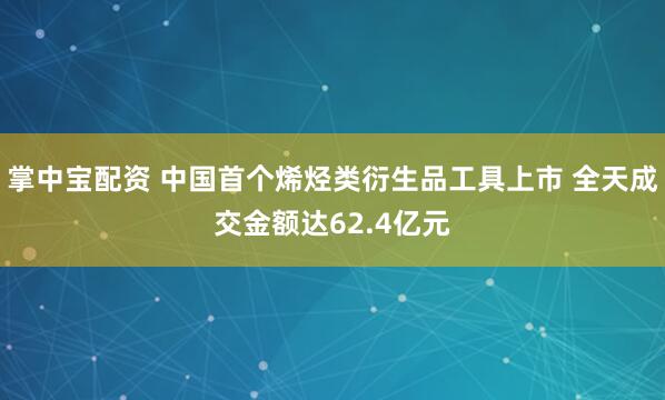 掌中宝配资 中国首个烯烃类衍生品工具上市 全天成交金额达62.4亿元
