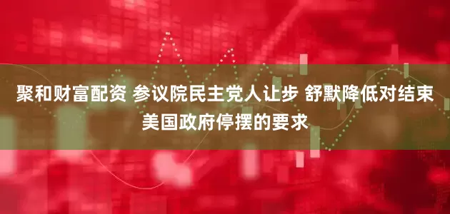 聚和财富配资 参议院民主党人让步 舒默降低对结束美国政府停摆的要求