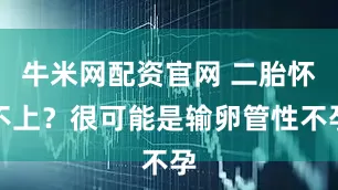 牛米网配资官网 二胎怀不上？很可能是输卵管性不孕